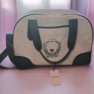 Juicy Couture Weekender Heritage Duffle Bag Powder Blush Velvet Travel Gym NWT